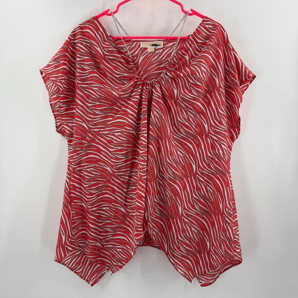 Michael Michael Kors Blouse SZ Extra Large NEW Zebra Chain Necklace Top NWOT - Picture 14 of 14